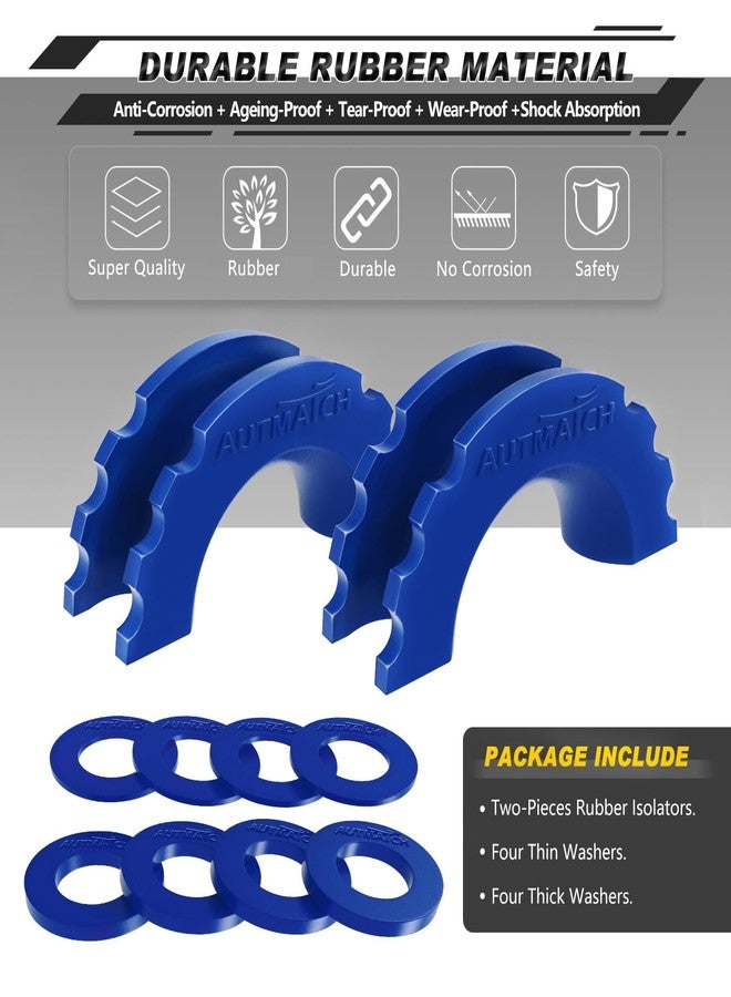 AUTMATCH D Ring Shackle Isolators Washers Kit - 2 Rubber Shackle Isolators with 8 Washers, Fits 3/4 Shackles Protect and Prevents Rattling, Shackle Cover Blue - Image 2